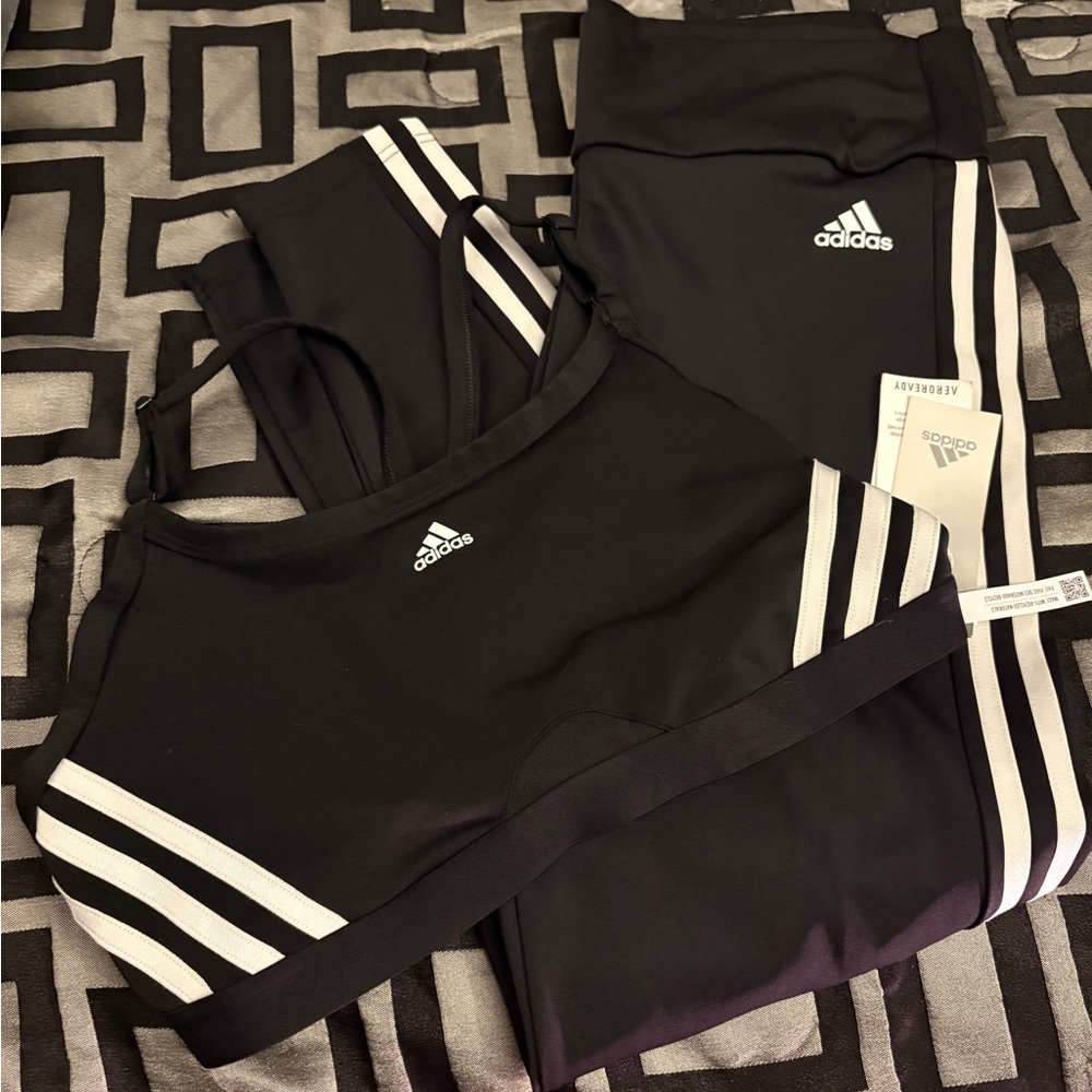 Adidas Black and White Activewear Set
